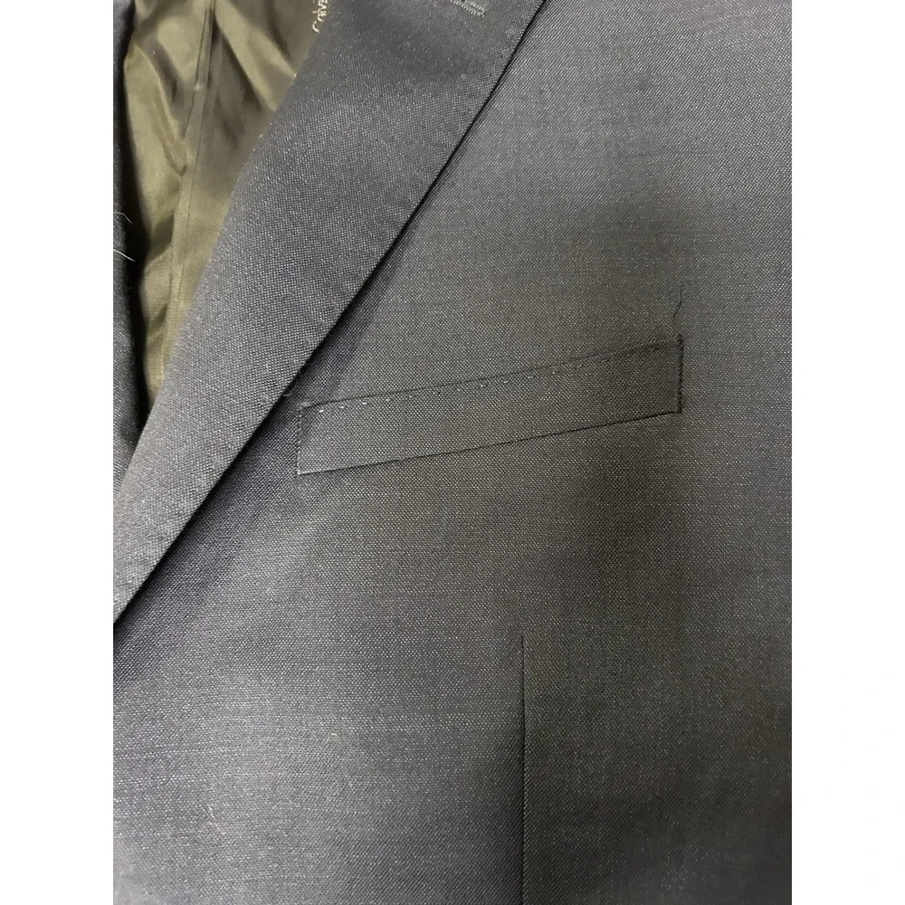 Calvin Klein Mens Blazer Career Suit Single Breasted Navy Wool 42 L